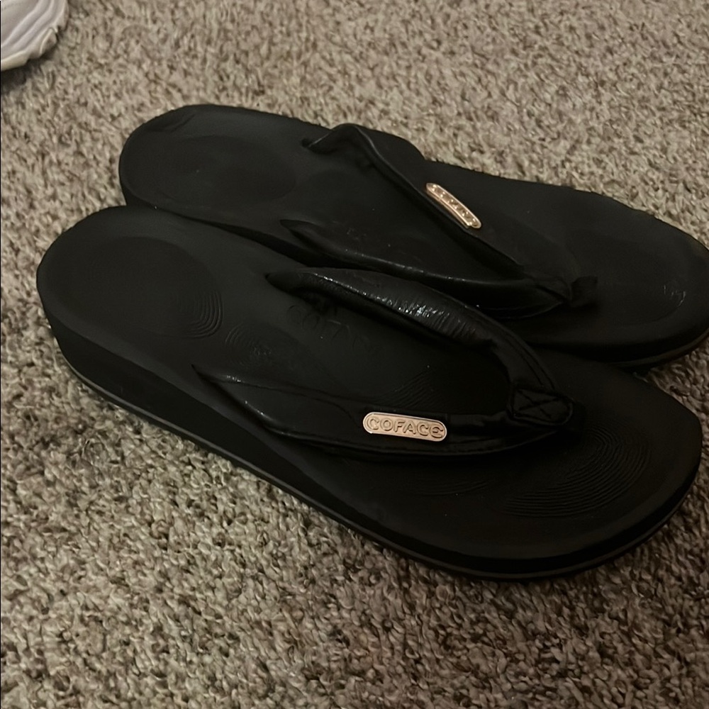 Coach Black Flip Flops